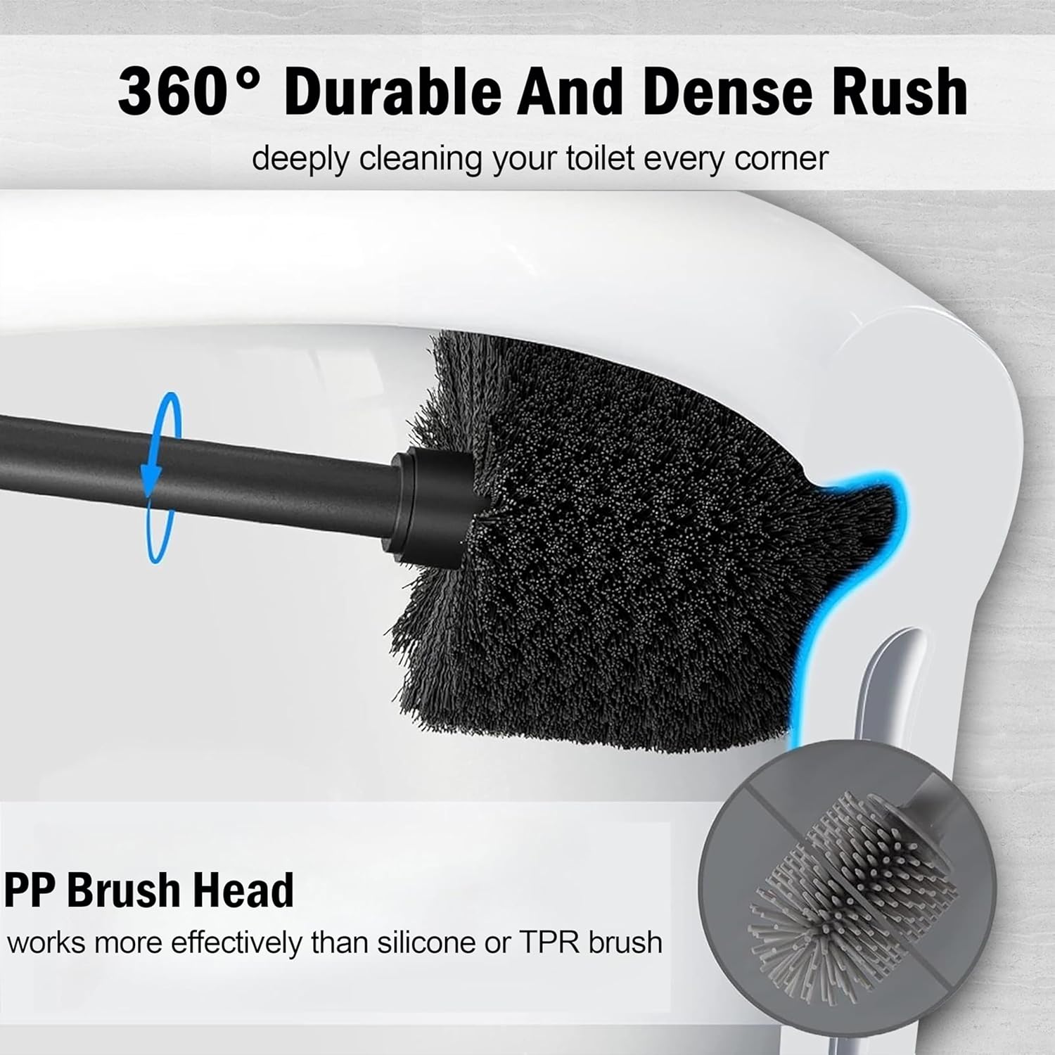 Satin Matte Gold Toilet Bowl Brush with Holder