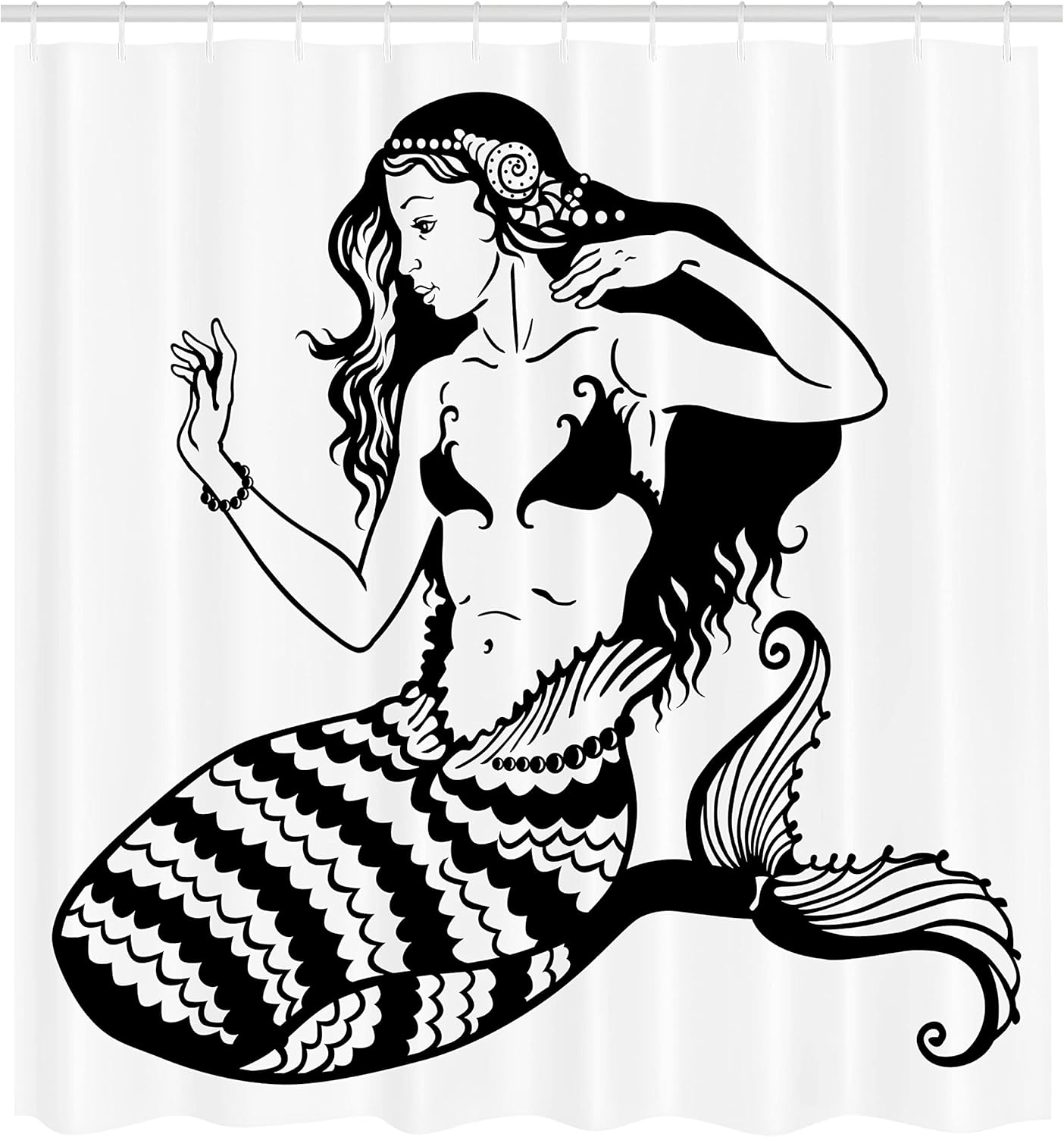 Ambesonne Mermaid Underwater Shower Curtain Set