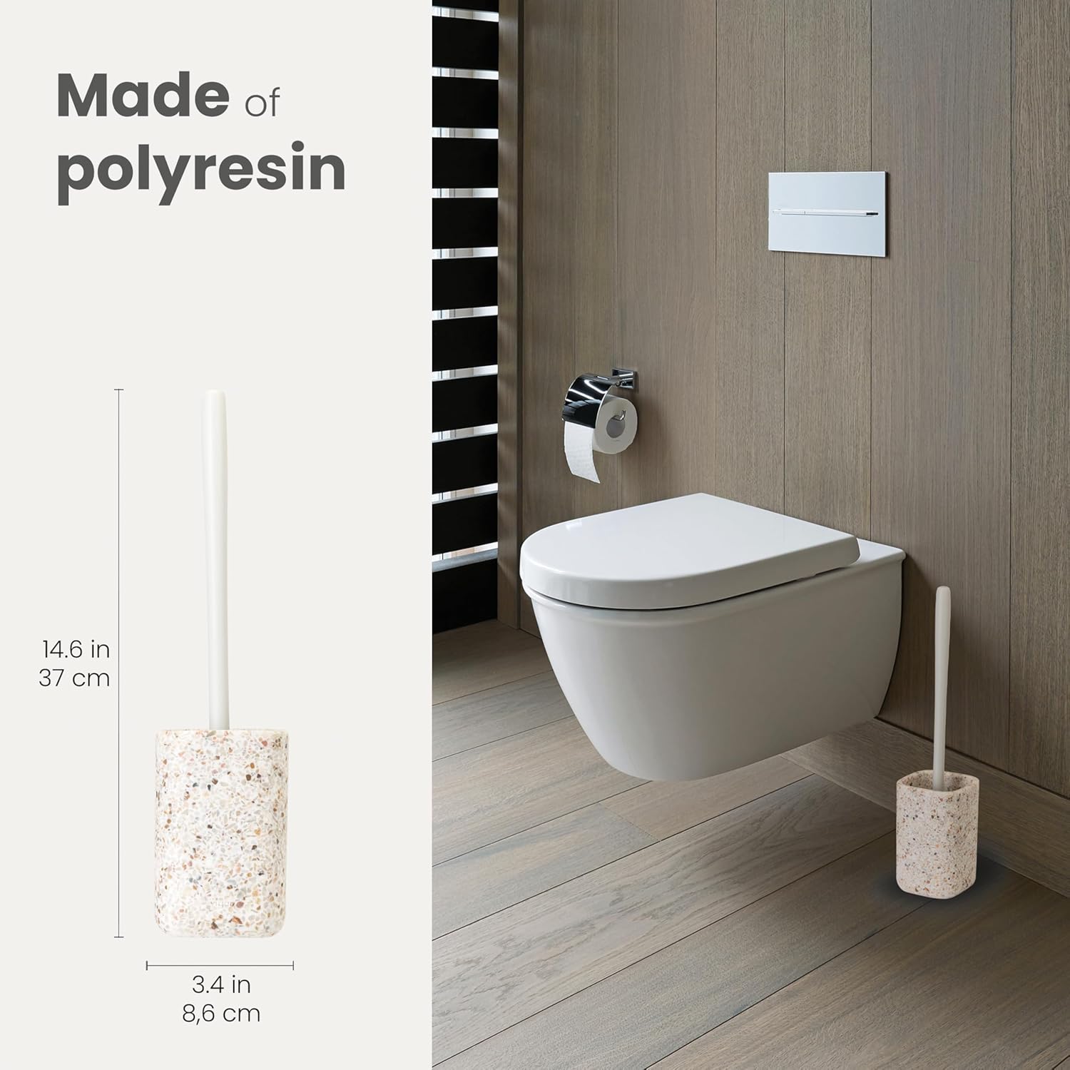 Vigar Zense Toilet Brush with Holder Set