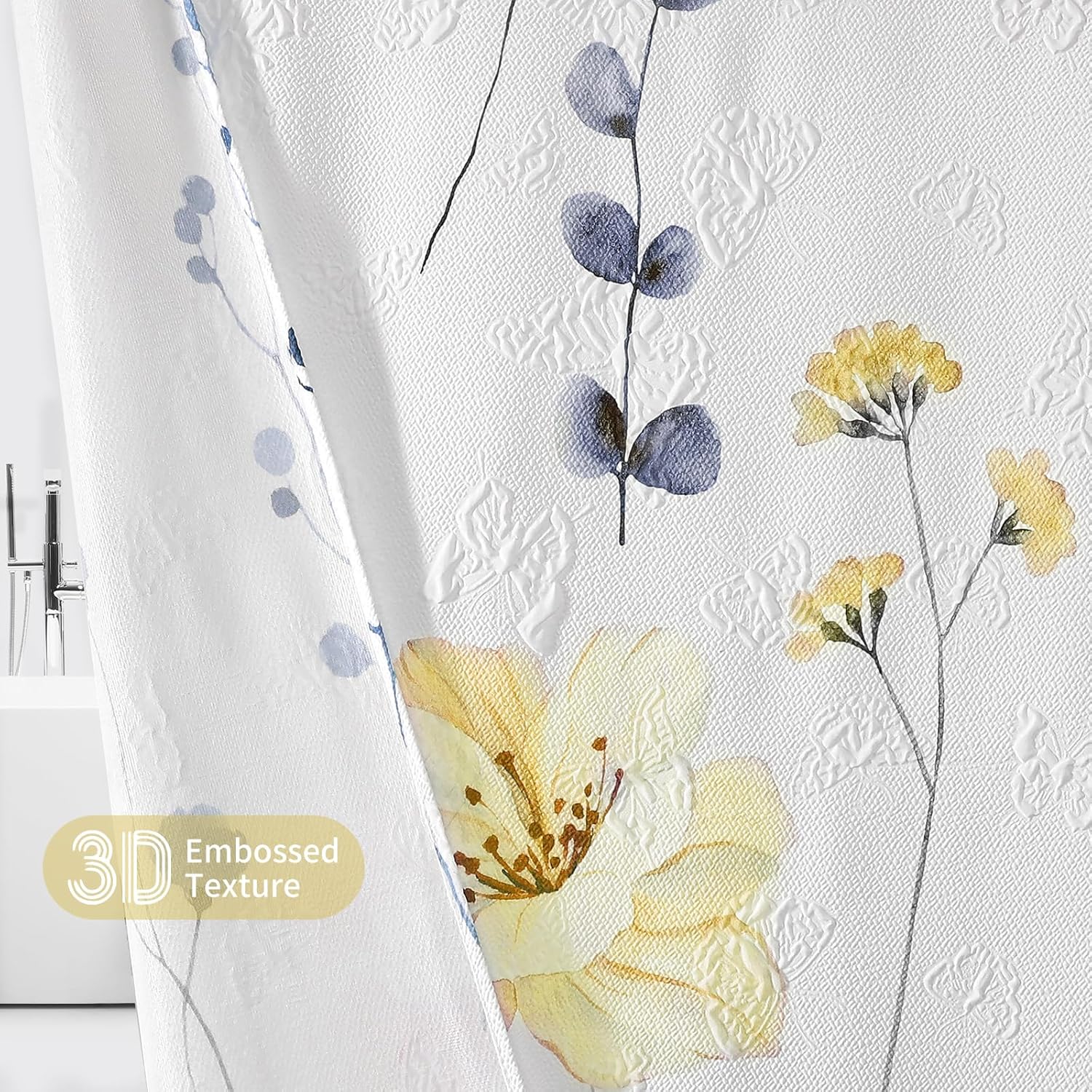 QiyI 36x72 Small Stall Shower Curtain Set