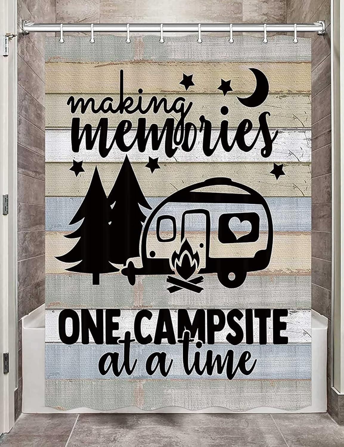 JAWO Camper RV Shower Curtain Set with Hooks