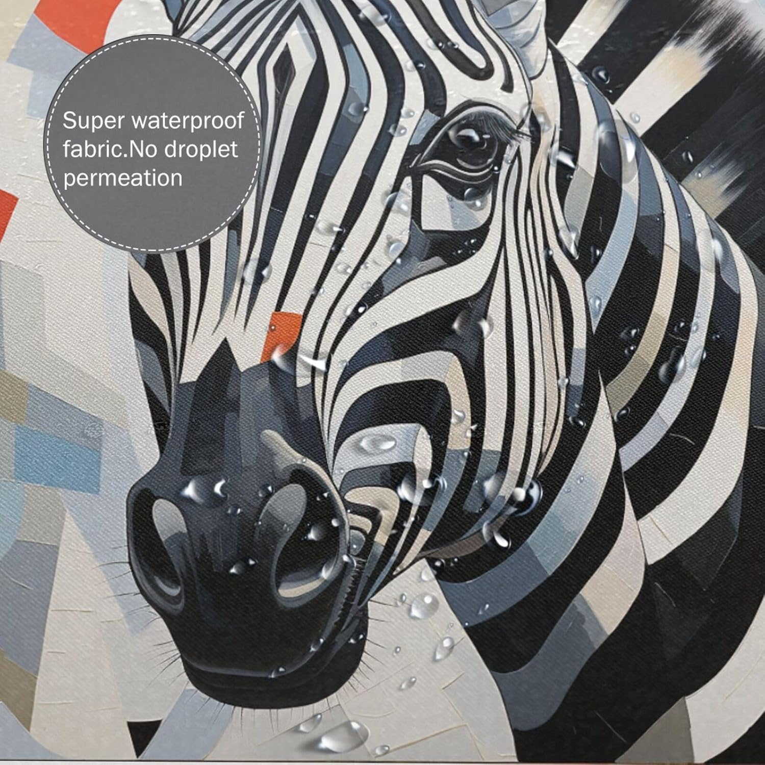DAOWANGZUO Zebra Shower Curtain Set 72x72in