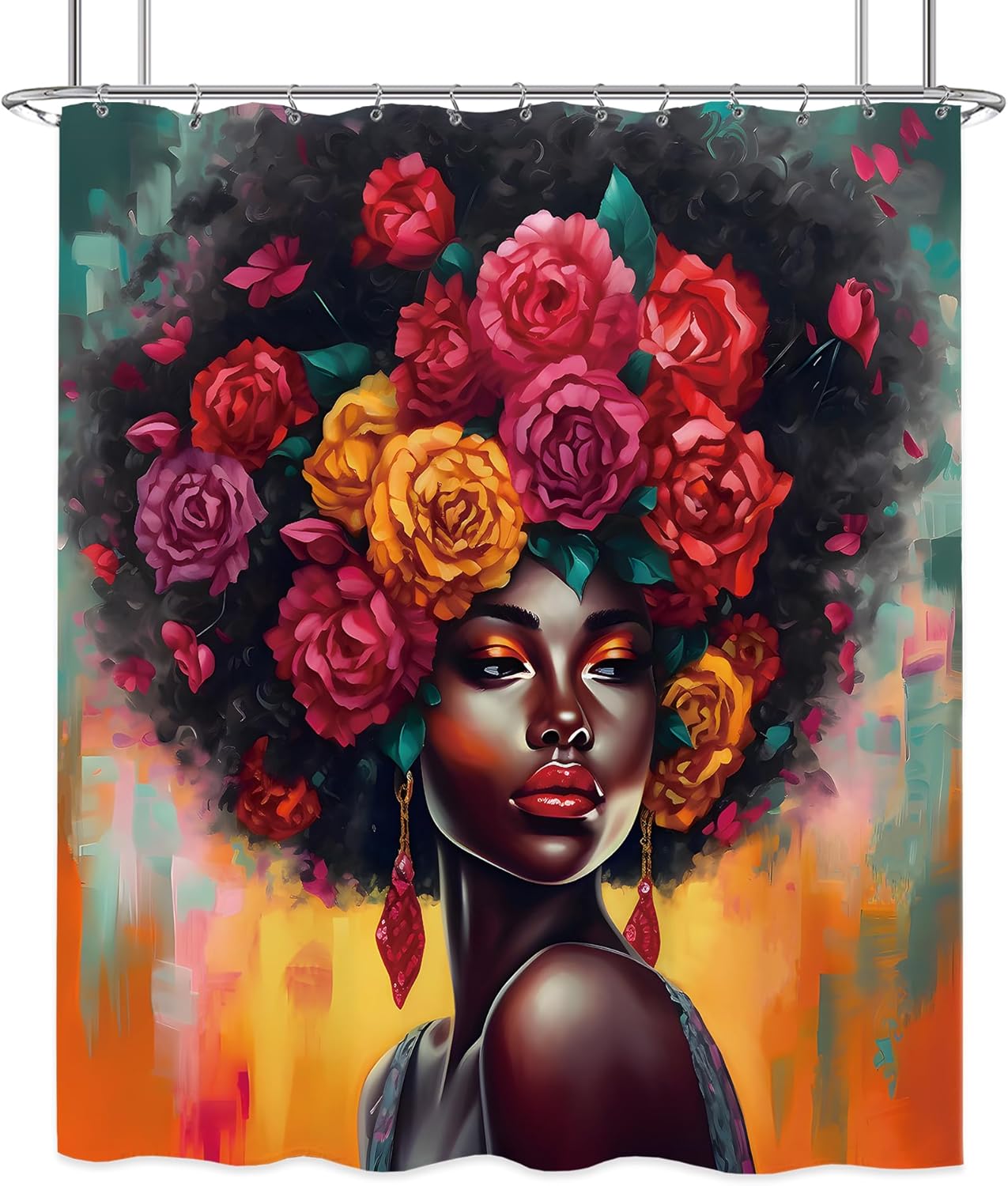Laifzere African American Black Girl Shower Curtain 60x72 Inch