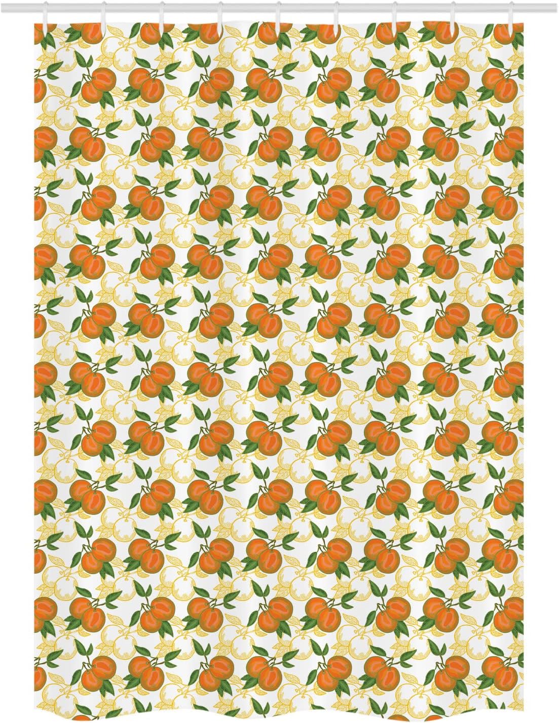 Ambesonne Fruit Stall Shower Curtain 54 X 78 Dark Orange Green