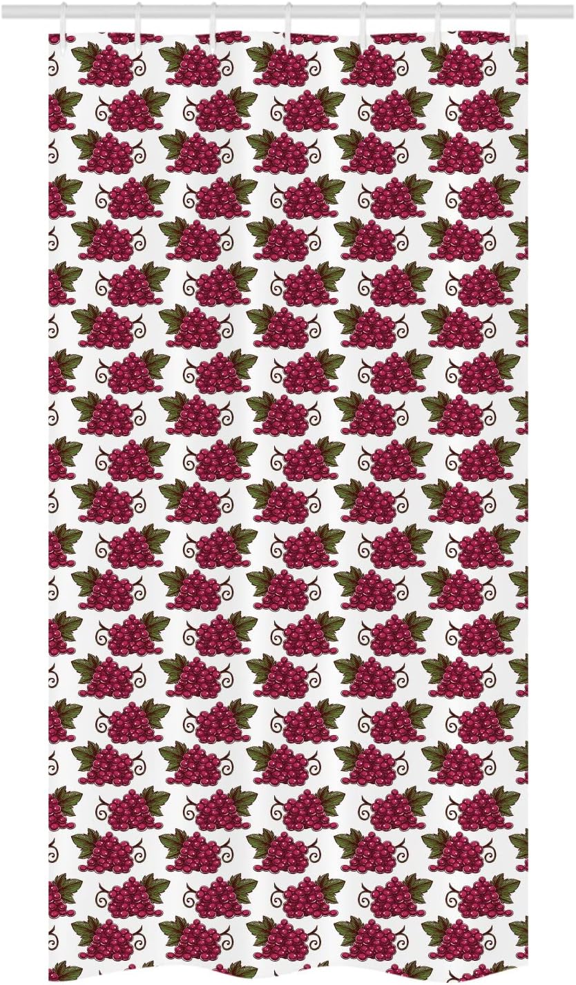 Ambesonne Fruit Stall Shower Curtain Set 72x36 Inch Raspberry Green and Burgundy
