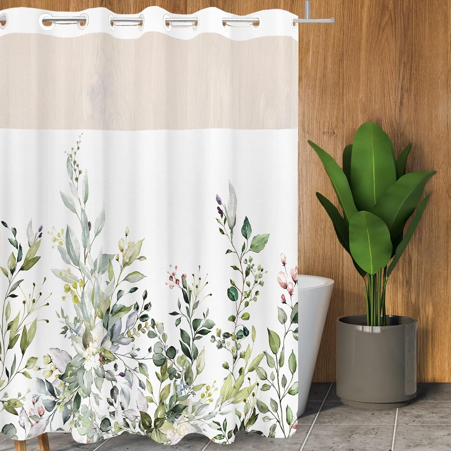 Tititex Snap-In Liner Shower Curtain Set 72x72 Inch