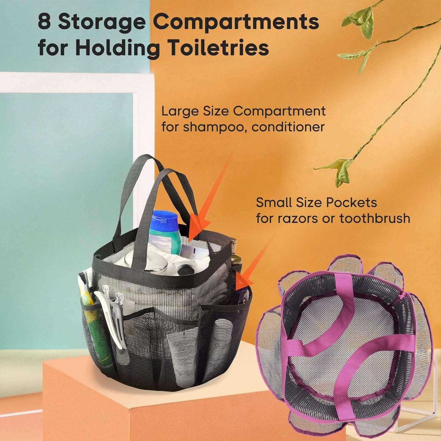 FINANCIALLY LIT LKOP 2 Pack Mesh Shower Caddy