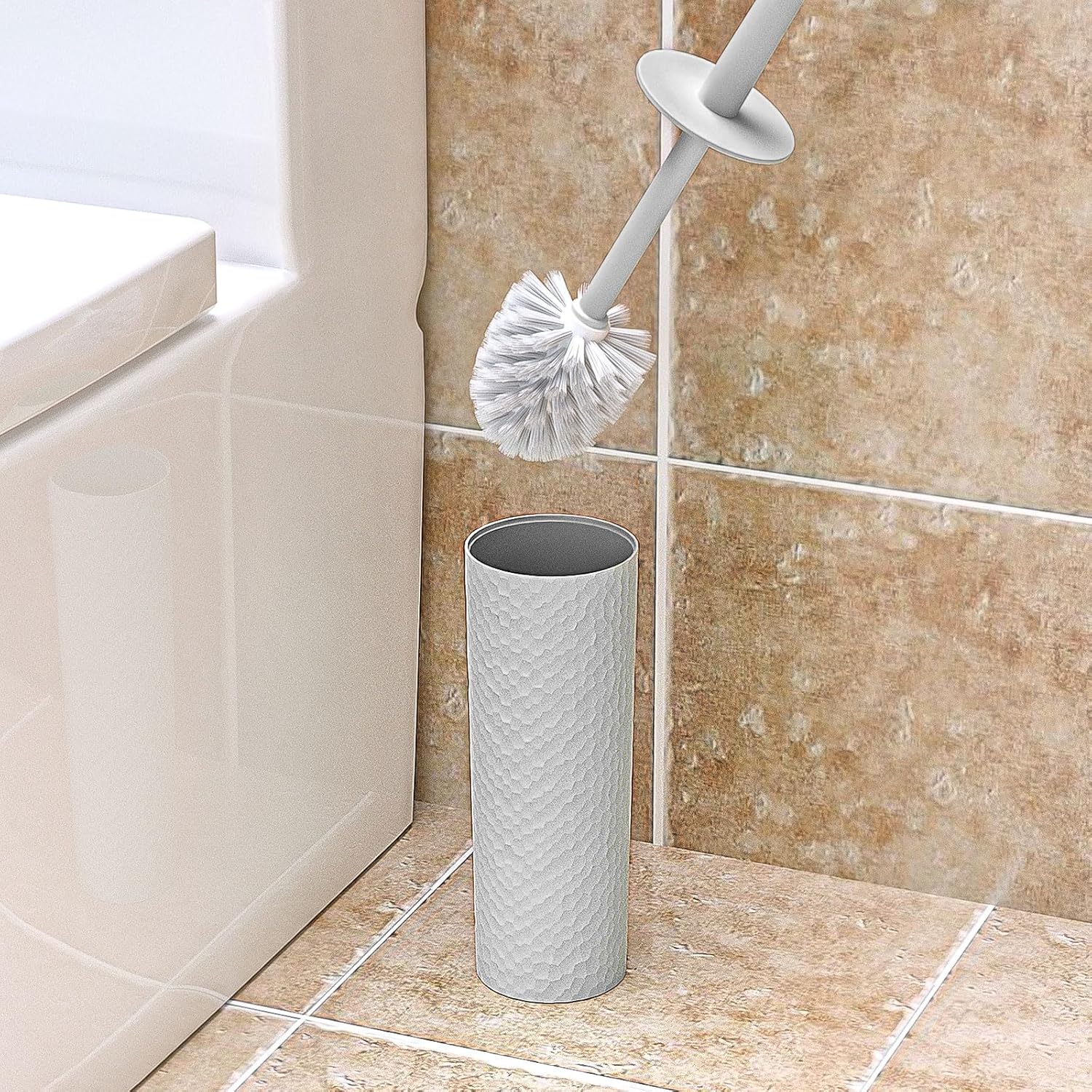 Topsky 2 Pack Toilet Brush Holder Set Gray