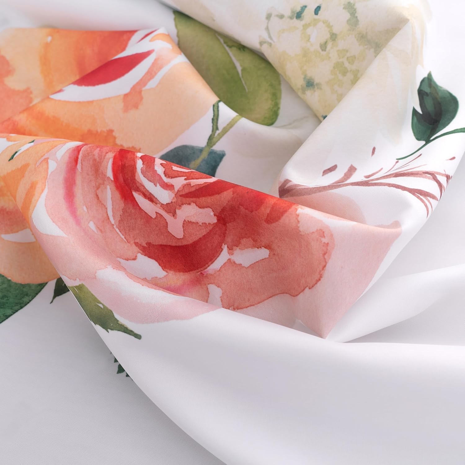 FONFLAIRE Floral Shower Curtain Set with Snap Liner