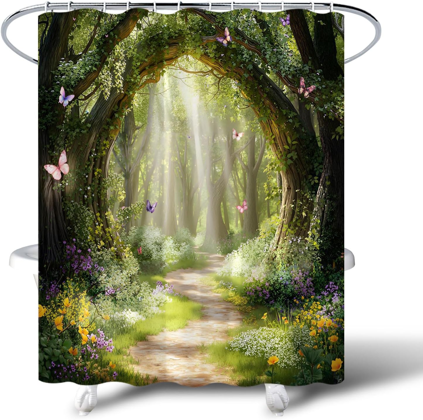 Green Enchanted Forest Shower Curtain 70X70 Inch