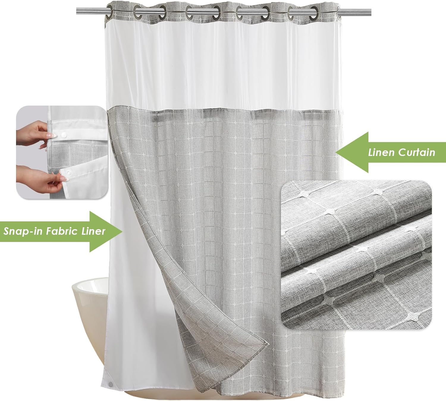 Nesphy Boho Farmhouse Shower Curtain Set