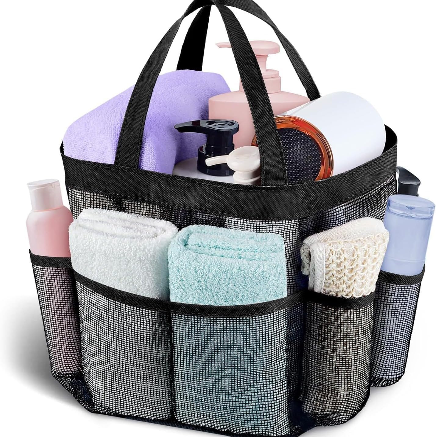 OUCOOL Portable Shower Caddy with Slippers and Makeup Bag