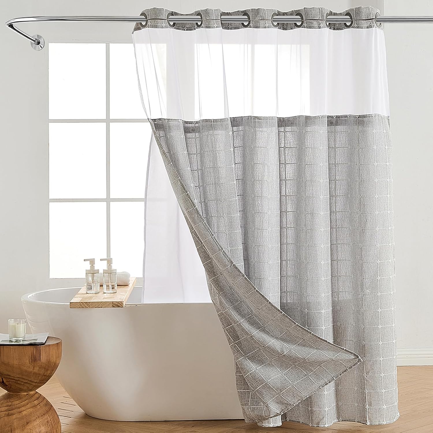 Nesphy Boho Farmhouse Shower Curtain Set