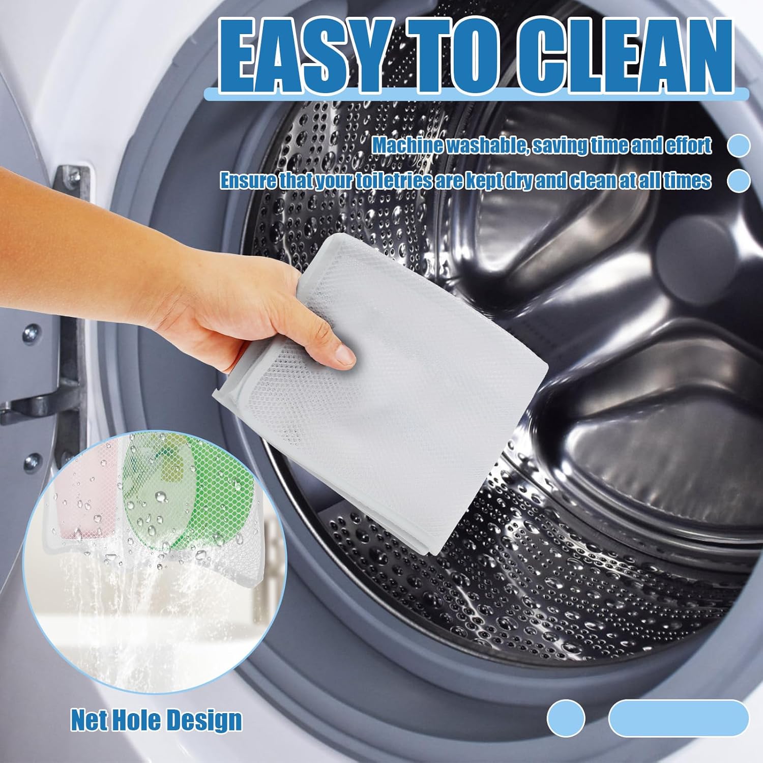 Mesh Shower Organizer Caddy with 8 Pockets and Rotating Hanger