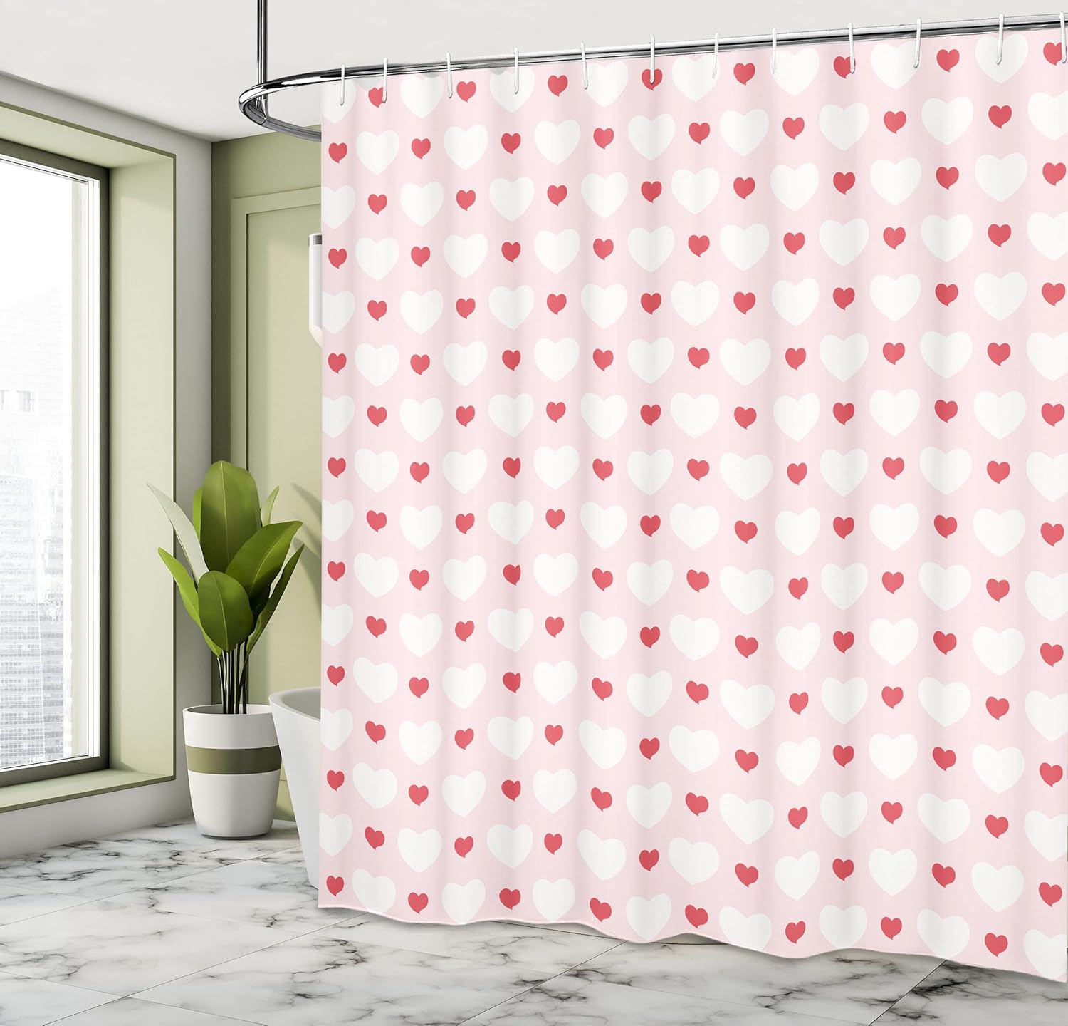Ambesonne Love Decor Shower Curtain Set 75 Inches Long