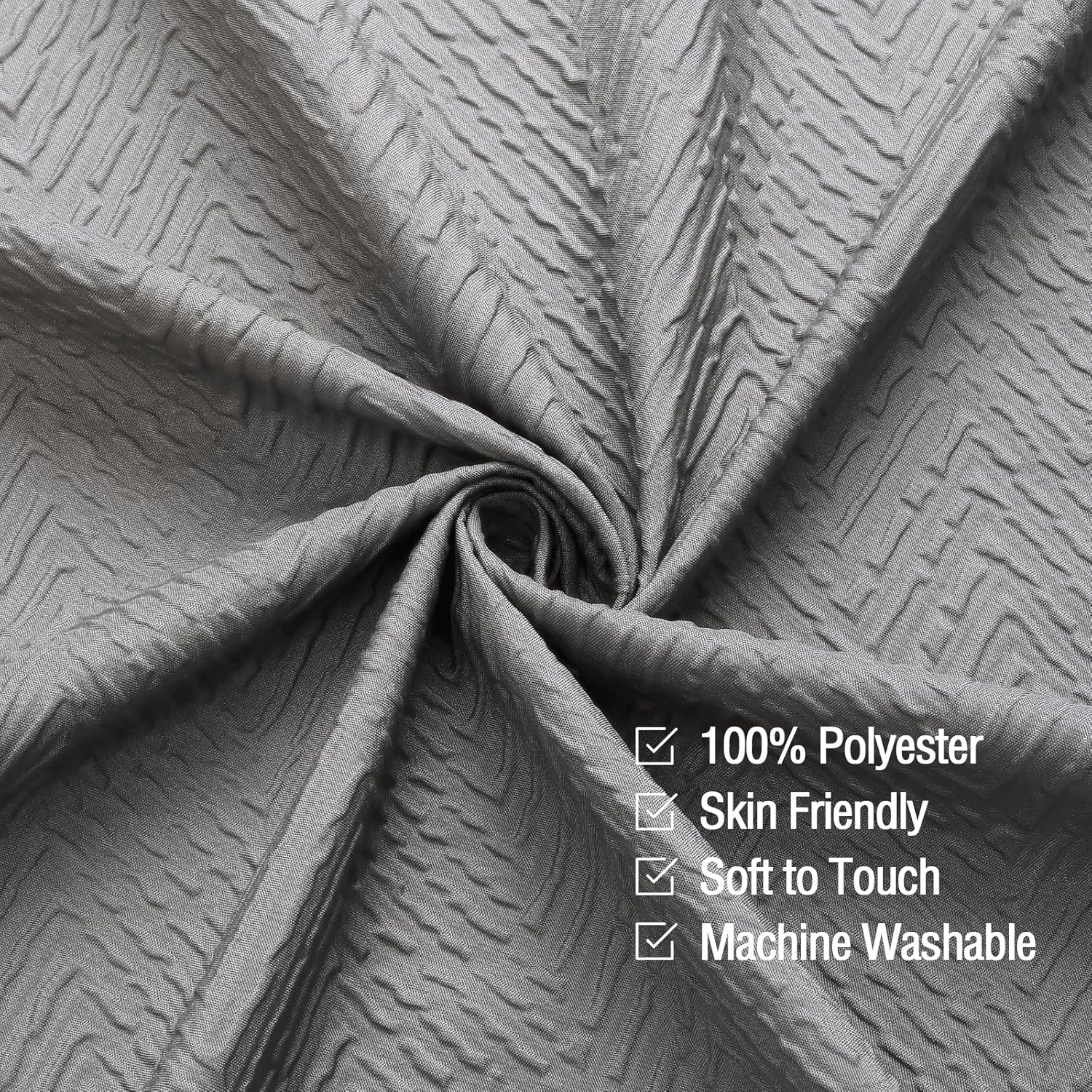 Gibelle Ombre Grey 3D Textured Shower Curtain Set