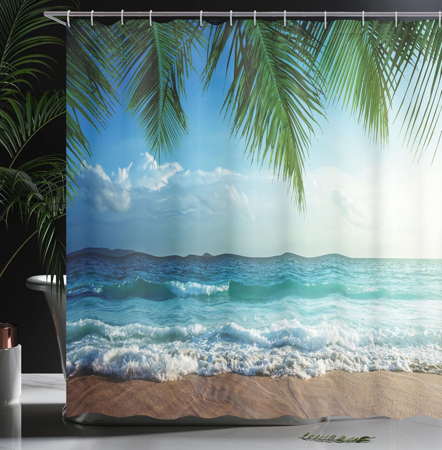 Ambesonne Ocean Shower Curtain Blue Green 69 x 84