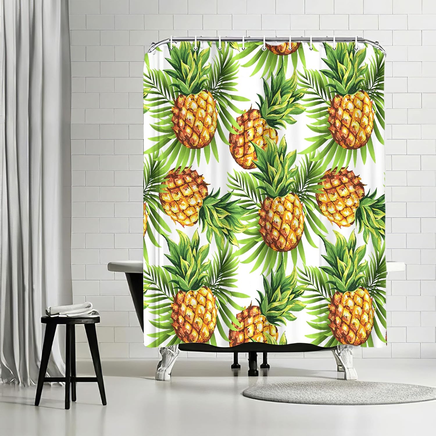 Banonaty Pineapple Shower Curtain 60x72 in