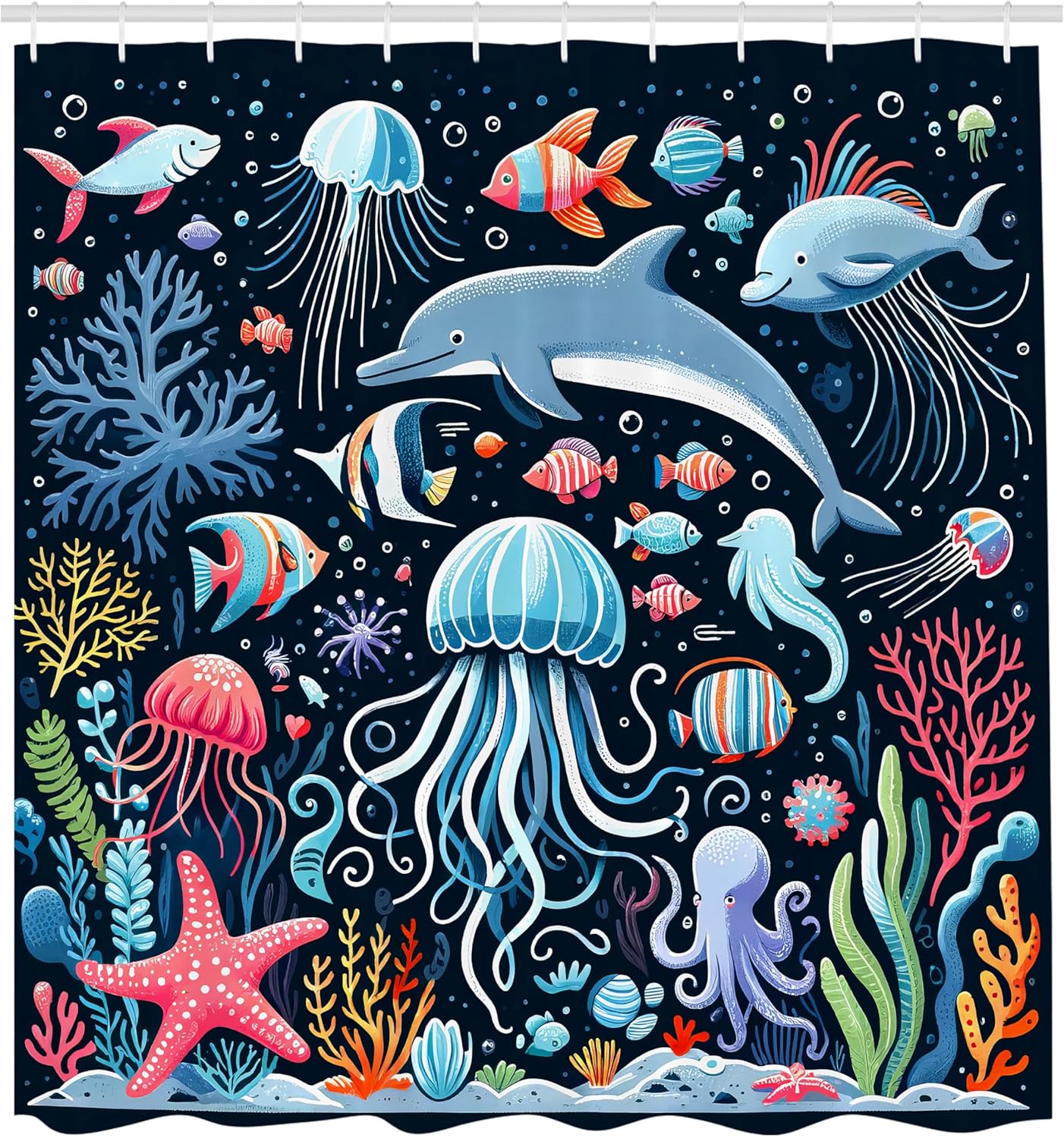 Ambesonne Marine Shower Curtain 69 x 70 Dark Petrol Blue
