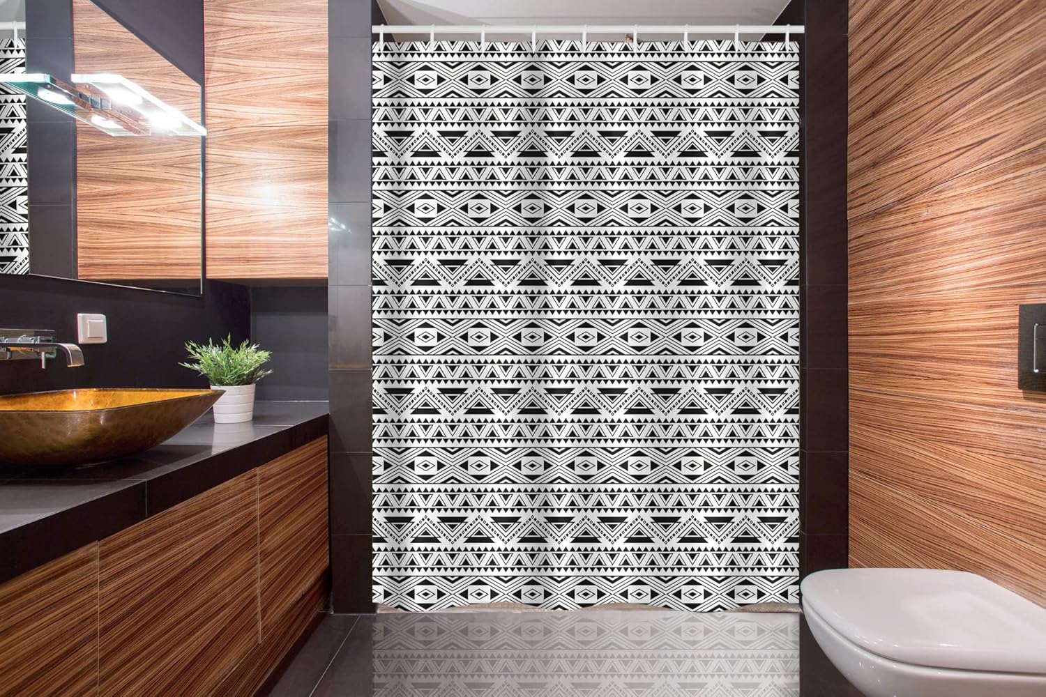 Lunarable Tribal Stall Shower Curtain Set 54 x 78