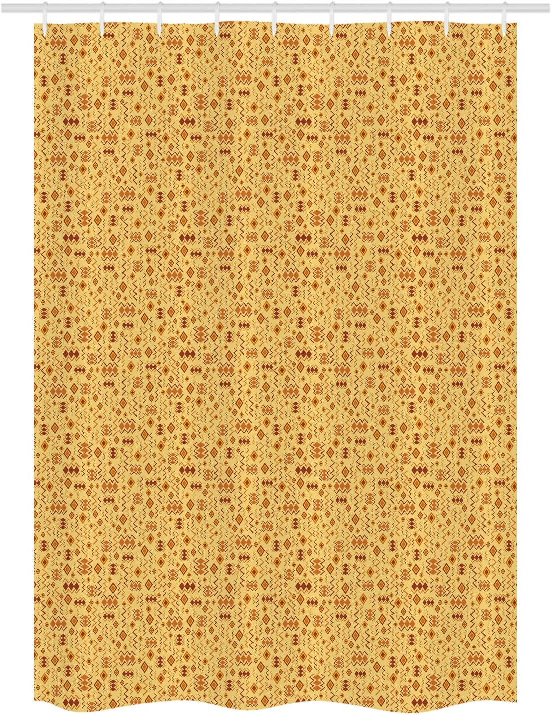 Ambesonne African Stall Shower Curtain Set with Hooks 54x78 Inches Brown Marigold Mustard