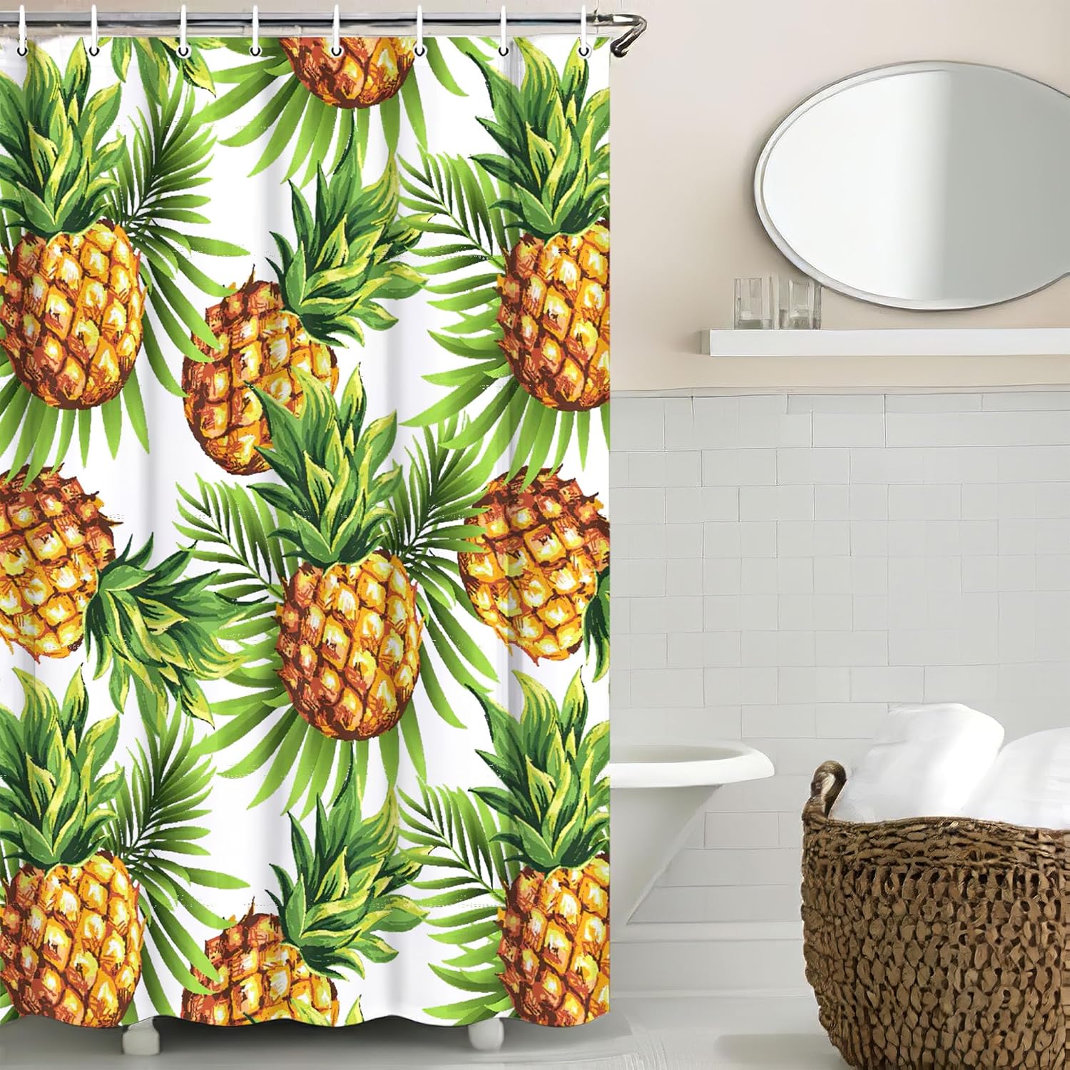 Banonaty Pineapple Shower Curtain 60x72 in