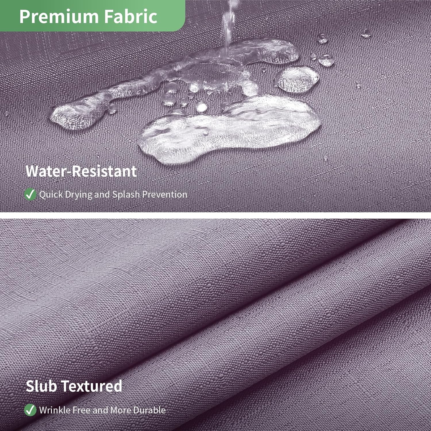 Lavender Shower Curtain Set with Snap-in Liner Hotel Style 71x74