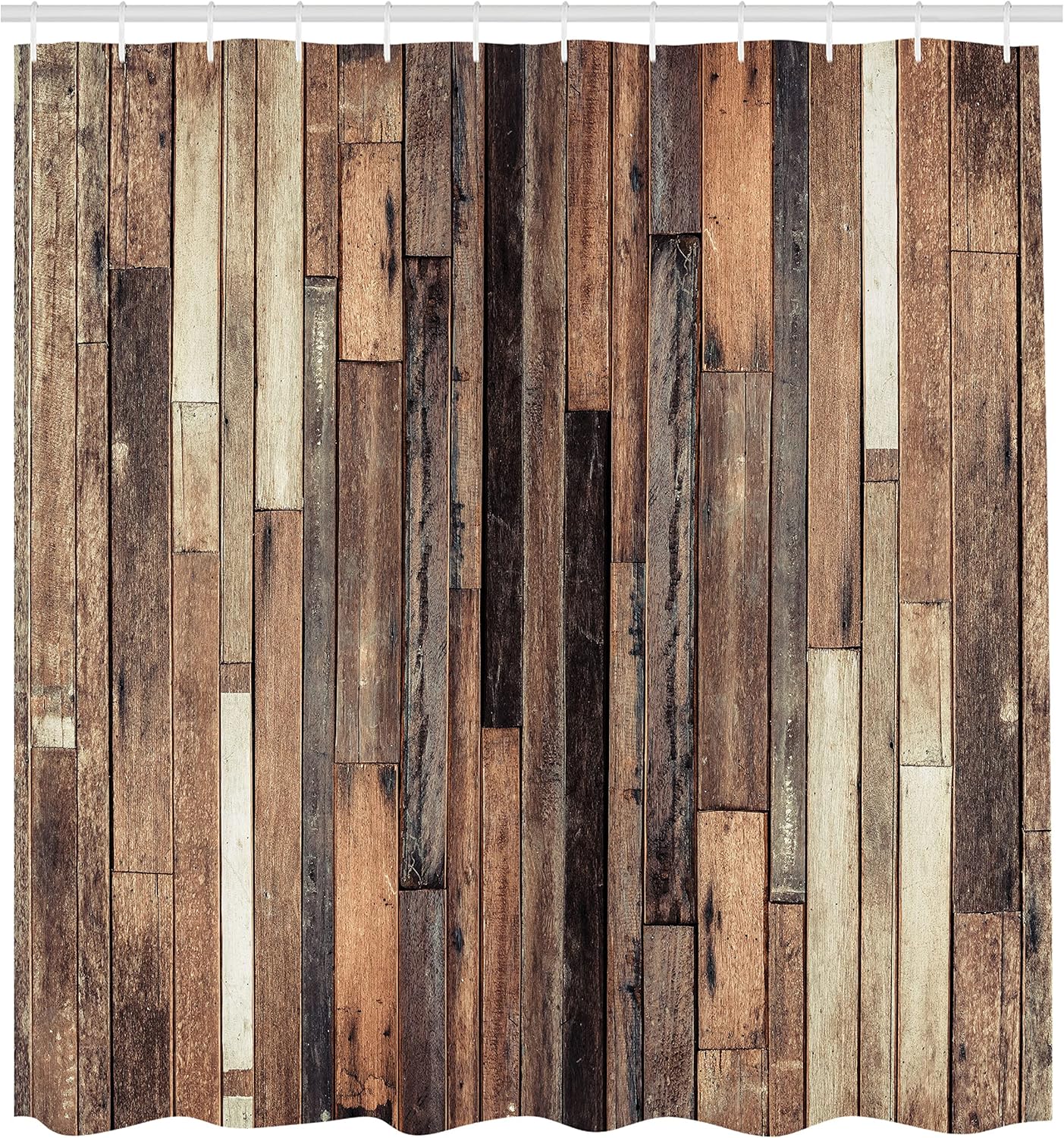 Ambesonne Farmhouse Shower Curtain Set Brown Grunge Lodge Design